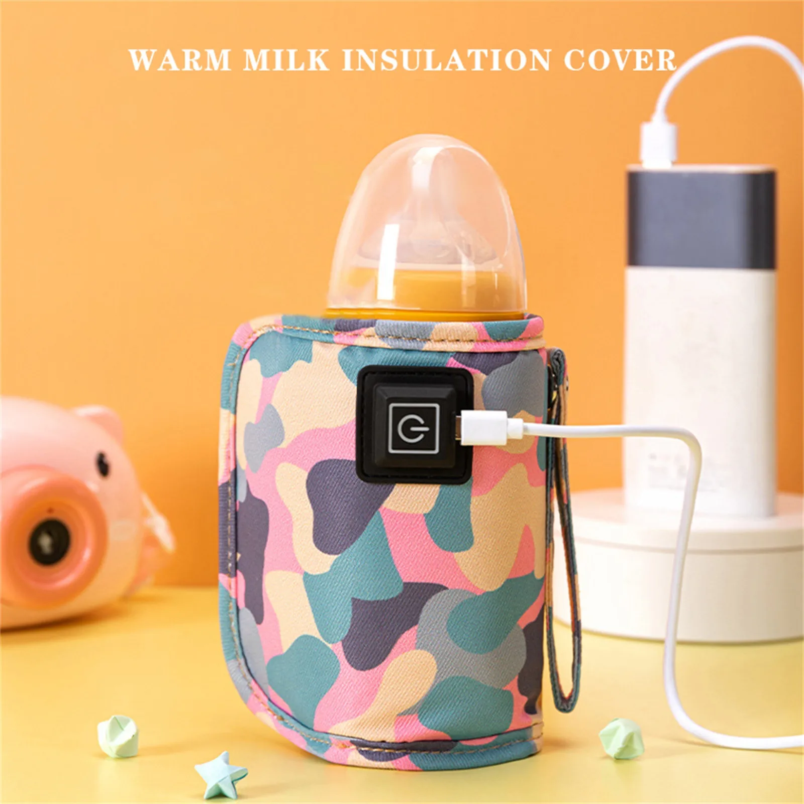 Детская крышка для бутылки с молоком USB-зарядкой сохраняющая тепло зимняя