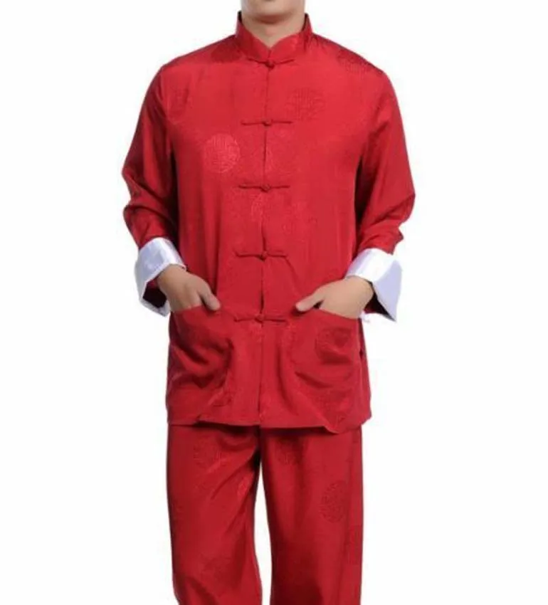 5 colour Chinese Style men's Dress silk kung fu tang suit pajamas pajamas set silk pajamas man pajamas set Tai Chi Martial Arts Suits Set Size M-3XL