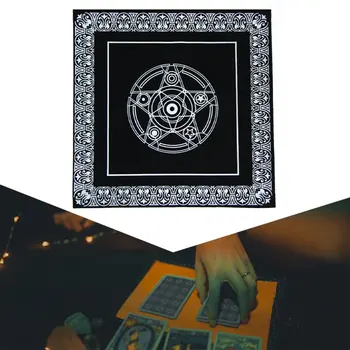 

Tarot Table Cloth Black Fabric Suitable For All Kinds Of Divination Cards Beautiful Six-pointed Star Pattern