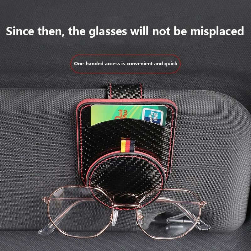 

Car Sun Visor Sunglasses Frame Glasses Clip Black Carbon Brazing Dimensional Universal Ticket Clip Fasteners Car Glasses Case