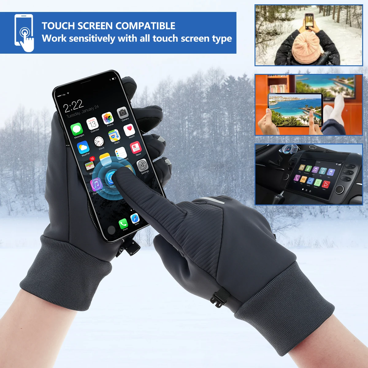 Gloves Full Finger Sports Running Gym Fitness Winter Cycling For Men And Women 
