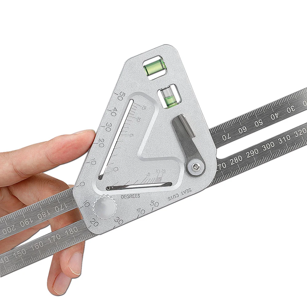 Многофункциональная Регулируемая угловая измерительная линейка из нержавеющей стали, окрашенная кровля, революционная столярная утварь для работы по дереву