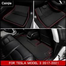 2021 neue Tesla Modell 3 Fußmatten Zubehör Custom Boden Liner Voll Umgeben Model3 Wasserdicht Teppich 3D Fuß Pad Stamm matte