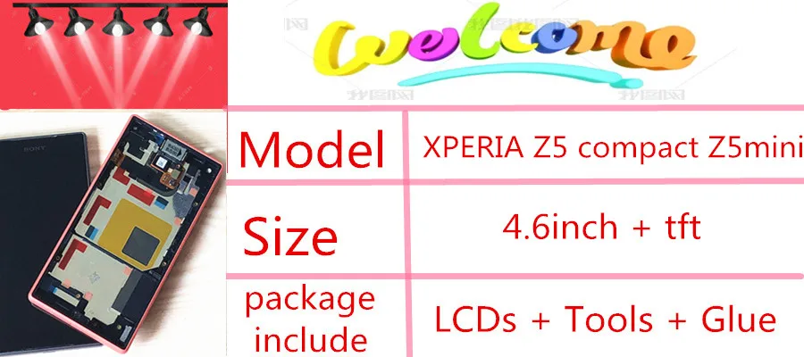 4," ЖК-дисплей для SONY Xperia Z5 Compact ЖК-дисплей сенсорный экран с рамкой SONY XPERIA Z5 Compact lcd Z5 mini E5823 E5803