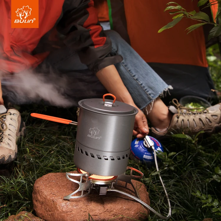 Bulin 1.5/2.1l Outdoor Camping Traveling Hiking Heat Collection Pot Cooking Tableware camping cutlery portable tableware camping cookware portable cutlery outdoor pot titanium tableware