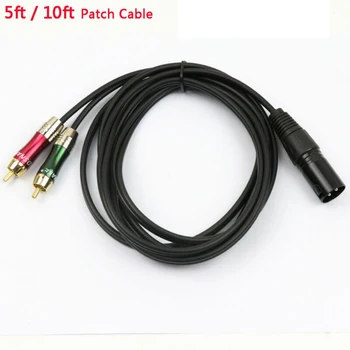 

5ft /10ft XLR Male To 2 RCA Male Audio Y Splitter Patch Cable Cord Lines For Amplifier/ Sound Card/ SoundBox/ Mixer