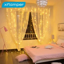 

xflamper Icicle Garland Curtain LED Lights Outdoor Indoor Fairy String Light for Wedding Party Home Garden Bedroom Decoration