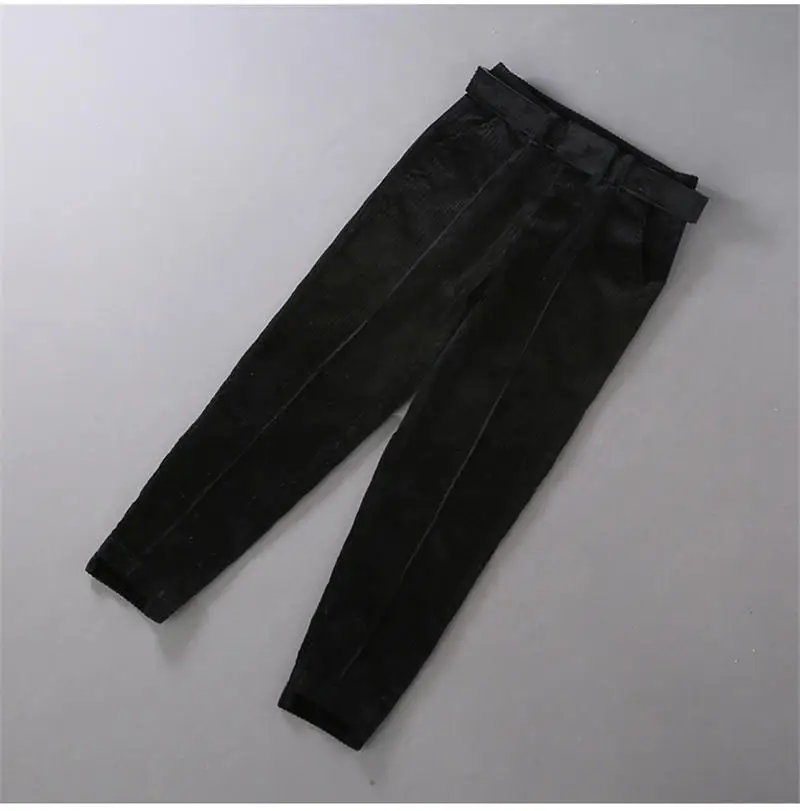 Black Corduroy Pants Осень зима вельветовые штаны женские повседневные шаровары Теплые плотные свободные уличные Pantalon Femme Вельветовые женские штаны Q1876 - Цвет: Black Corduroy Pants