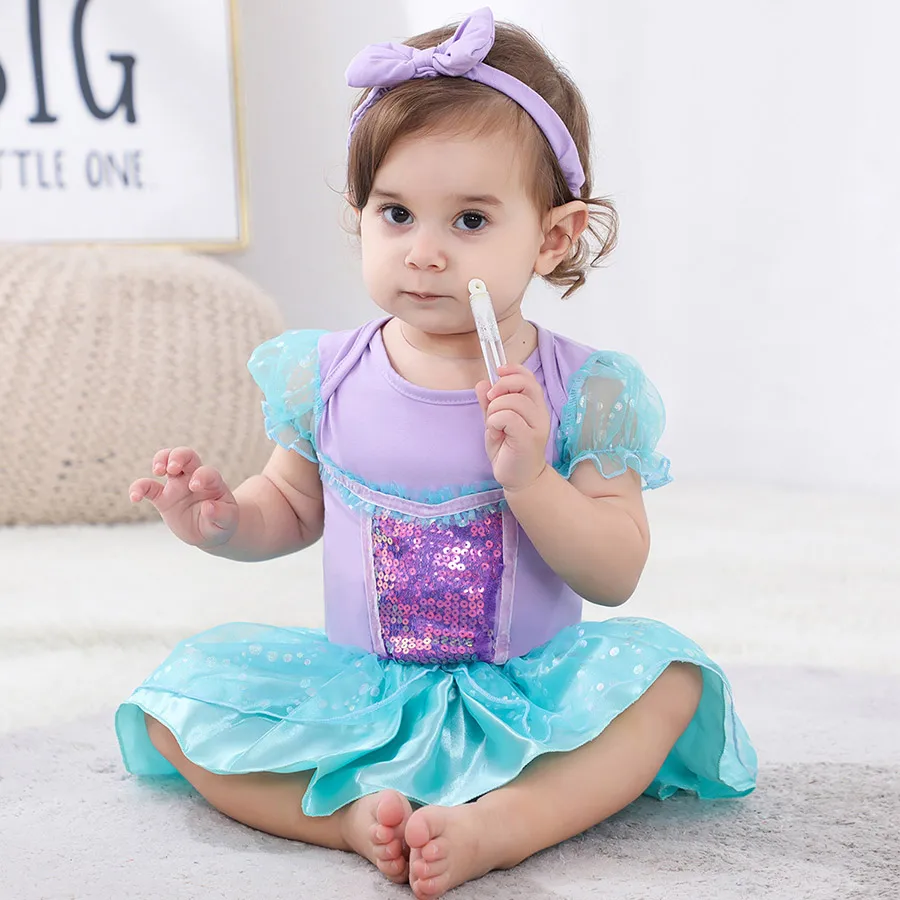 Cosplay Costume Kids Girls Dress Mermaid Costume Newborn Princess Baby Girls Clothes Kids Mermaid Bell Anna Cinderella Dress Infant Bodysuits Onesie