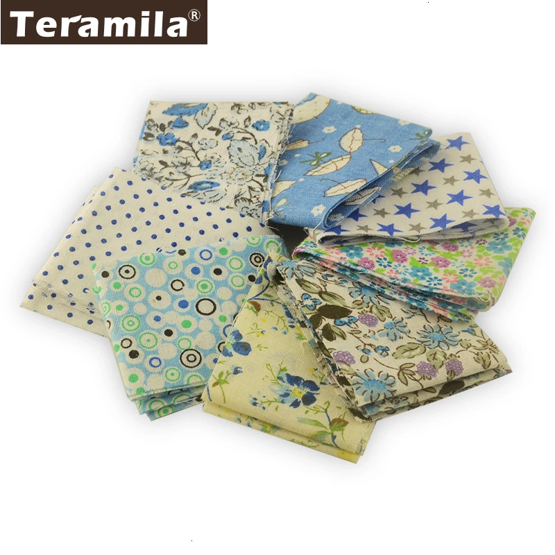 8pcs 5x50cm Teramila хлопковая ткань с цветочным принтом 5x50 см желейные рулонные полоски 6-9 шт./лот Telas DIY Лоскутная Ткань Tissus одеяла ремесло - Цвет: 8pcs 5x50cm