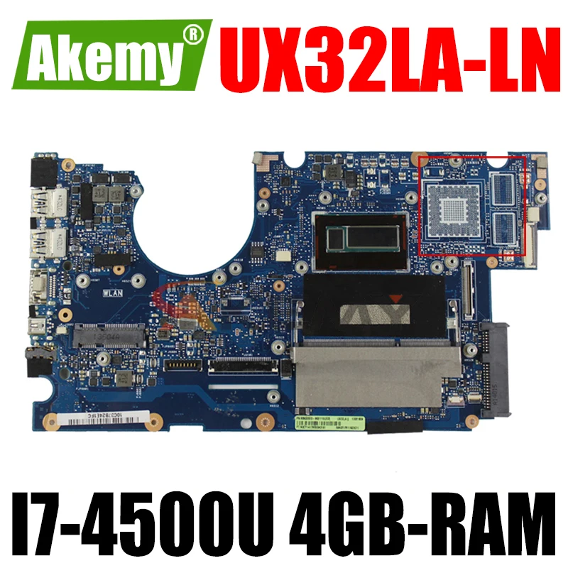 Akemy UX32LA-LN Laptop motherboard for ASUS UX32LA UX32LN original mainboard 4GB-RAM I7-4500U | Компьютеры и офис