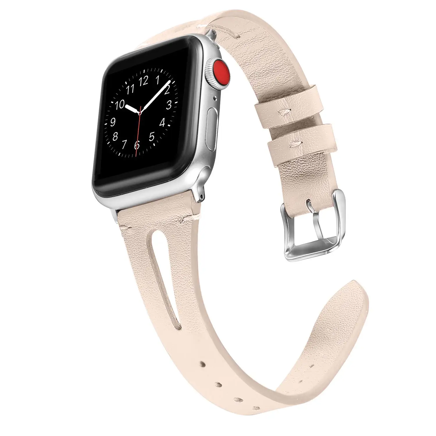 apricot Кожаный ремешок для apple watch 5 4 ремешок 40 мм 44 мм сменный ремешок для apple watch 38 мм 42 мм серия 3 2 1 Аксессуары для браслетов - Цвет ремешка: apricot