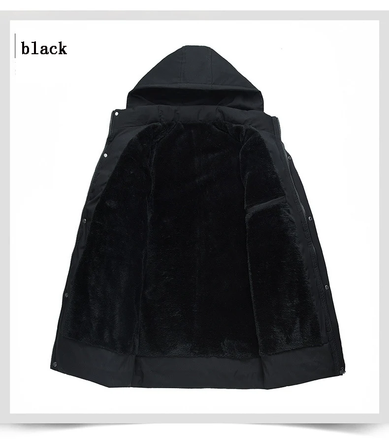 

Super Warm Winter Wadded Jackets Men Long Hooded Parkas Plus Size 4XL Cotton Padded Coat Middle Aged Outwear LX2270