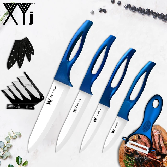 5Pc Ceramic Knife Set Black Blade Kitchen Cutlery Peeler Paring