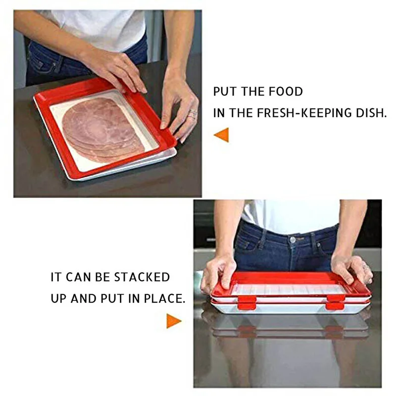 Food Preservation Tray Stackable Fresh Reusable Storage Container