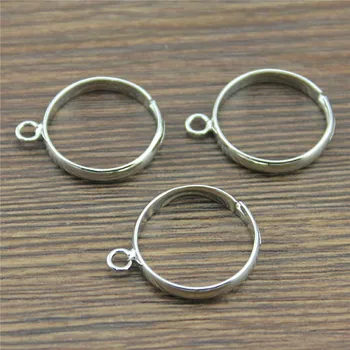 

4pcs Copper Material Simple Adjustable Ring Setting Base With Single Hanging Blank DIY Jewelry Craft Findings