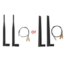 2x 6dBi 2,4 ГГц 5 ГГц двухдиапазонный WiFi роутер сетевая карта RP-SMA антенна 2 x U. fl кабель IPEX N8S5