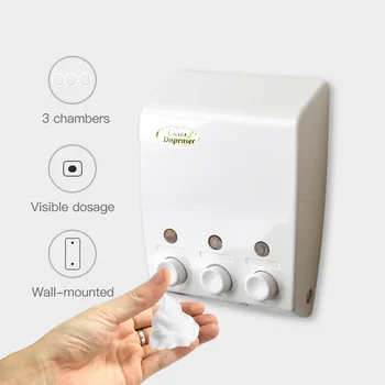 

400ml*3 Big Capacity Triple Soap Dispenser Wall Hanging Liquid Soap Dispenser Hotel Bathroom Hand Pressing Manual Soap Dispenser