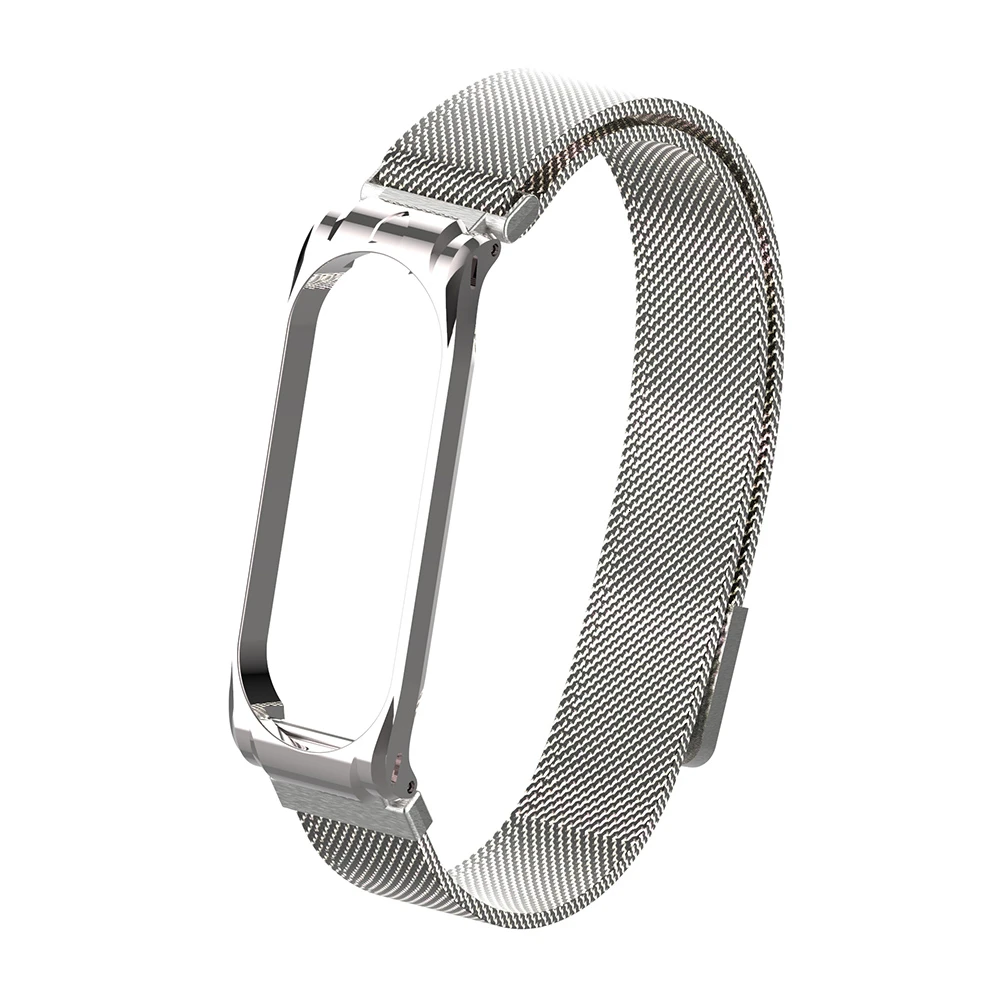 Silver Mi Band 4 3 металлический ремешок с магнитной пряжкой браслет на запястье ремешок из нержавеющей стали замена NFC Браслет для Xiao mi Band 3 4 - Цвет ремешка: Silver