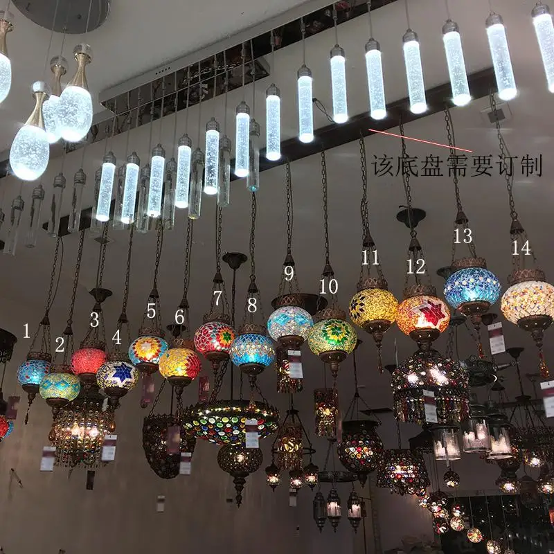 Турецкий марокканский подвесной светильник ручной работы, мозаичный витражный светильник для коридора, лестницы, кафе, ресторана, подвесной светильник