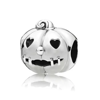 

100% 925 Sterling Silver Charms Beads Fit Original Pan Bracelet Halloween Pumpkin Openwork Charm For DIY Jewelry Making Gift