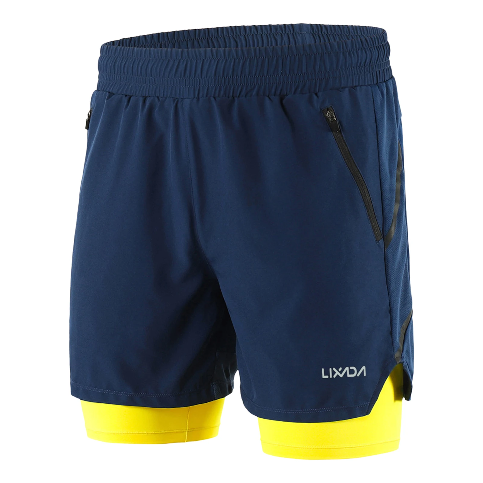 Pantaloncini Sportivi Uomo Asciugatura Rapida – Con Tasche Zip, Per Corsa, Jogging, Palestra (Nero, 2XL) - 2