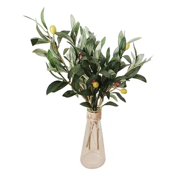 

3pcs Artificial European Olive Tree Branches With Olive Fruit Leaves For Home Party Wedding DIY Decoration Flowers Plants Wreath