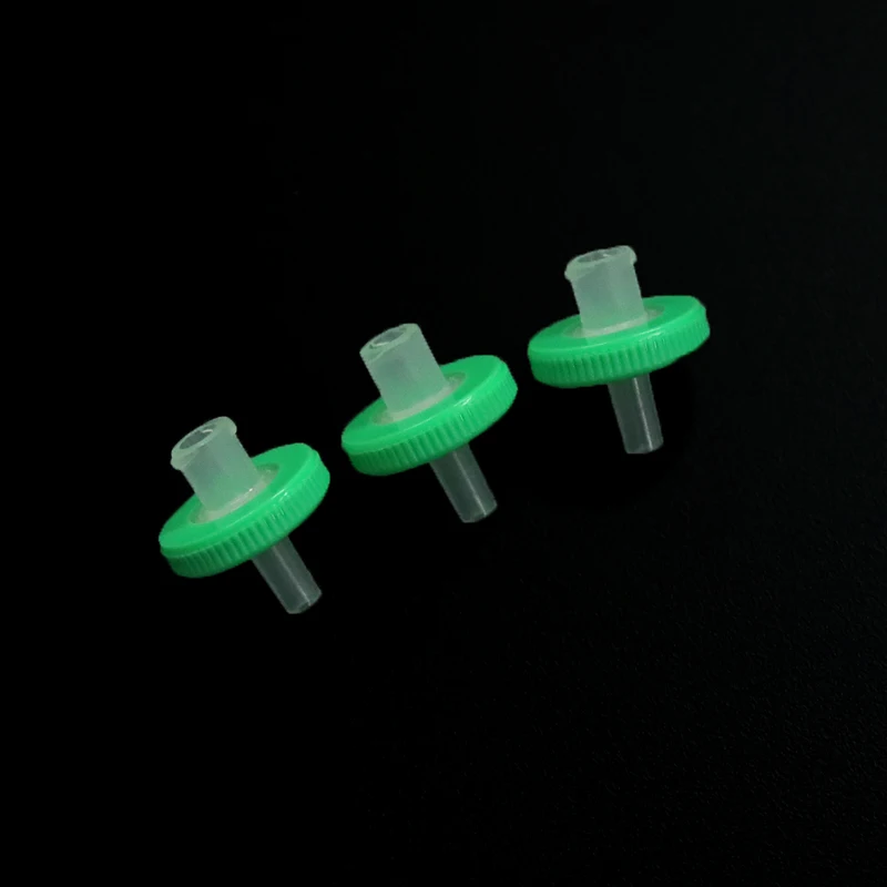 IKEME 100 Pcs 13mm 0.22um Green Nylon Syringe Filters Organic Lab Syringe Filter