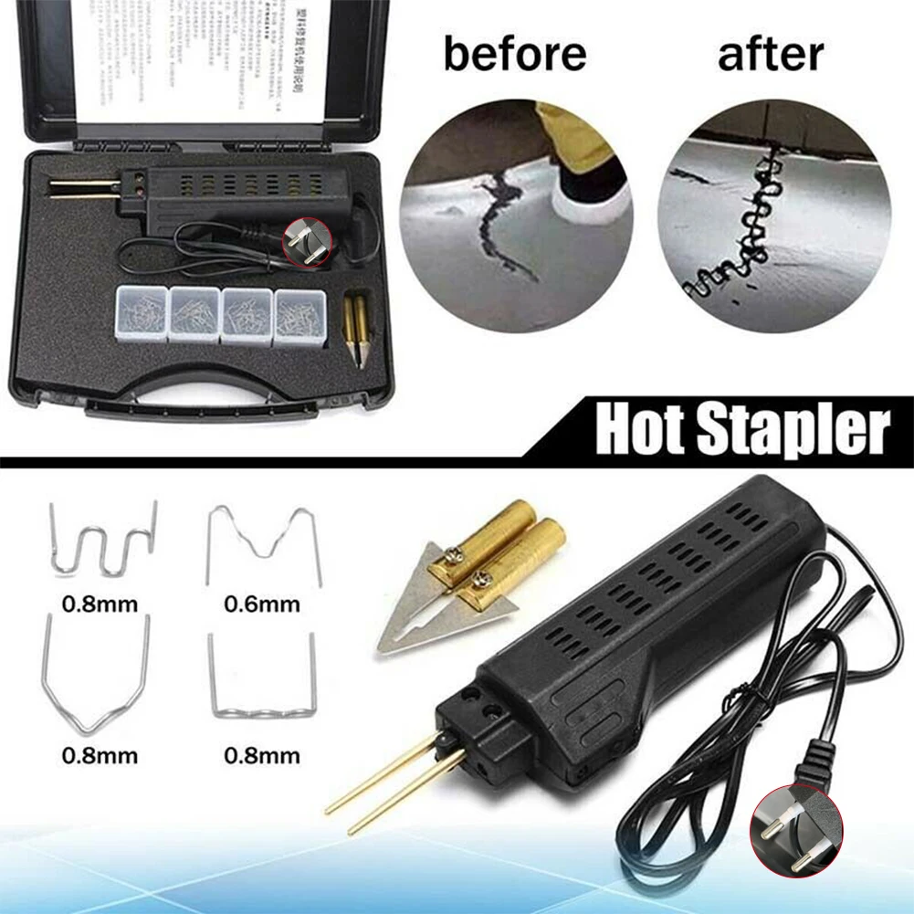 

Plastic EU Plug Repair Tool Durable Parts Practical Multifunctional Fairing Welding Torch Kit Home 200 Staple Car Bumper