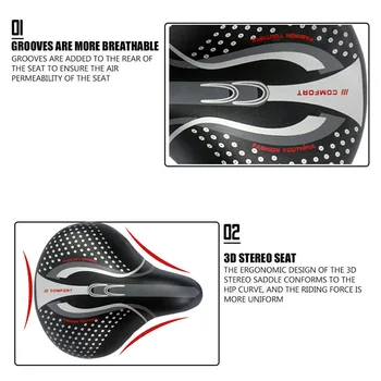 

Cushion Saddle Seat Black PU Sponge Comfortable Riding Replacement Parts