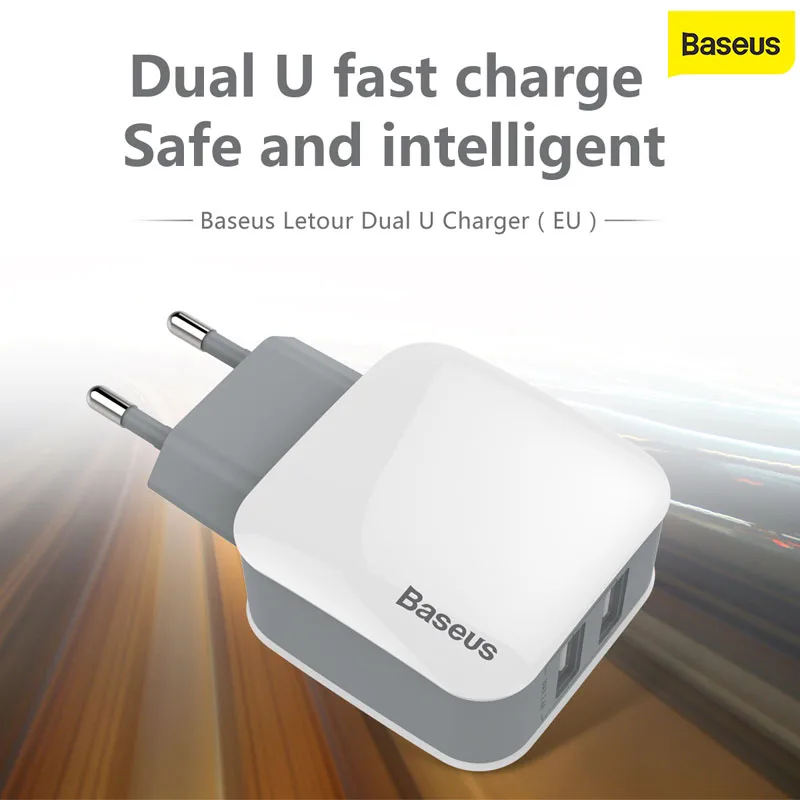 Зарядное устройство Baseus с двумя USB портами 5 В 2 4 А|Зарядные устройства| |