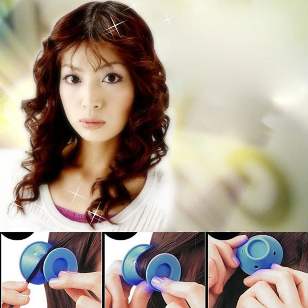 10PCS Mini curlers for hair soft Hairstyle Roller DIY Silicone Women Sleeping Hair Curler Girls Beauty 3