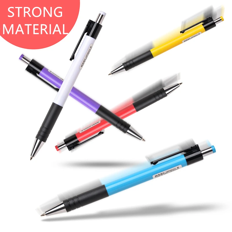 10/20/30/40 sztuk M & G kolorowe długopis chowany długopis 0.7mm niebieski czarny czerwony długopis długopisy szkolne materiały biurowe
