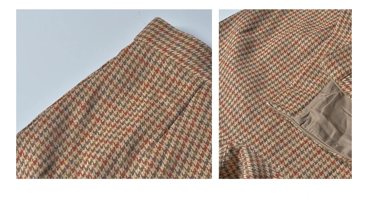 MISHOW шерстяная юбка осень зима средней длины плед Высокая талия женские повседневные юбки MX19D1867