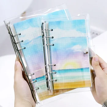

6 sheets set Summer sea view PP transparent color index page hand account classification page A5 loose-leaf partition