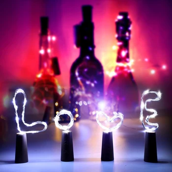 

Romantic Holiday Lights Outdoor Lighting 1m 10LED Copper Wire String Lamps Bottle Cork Battery Wedding Party String Light
