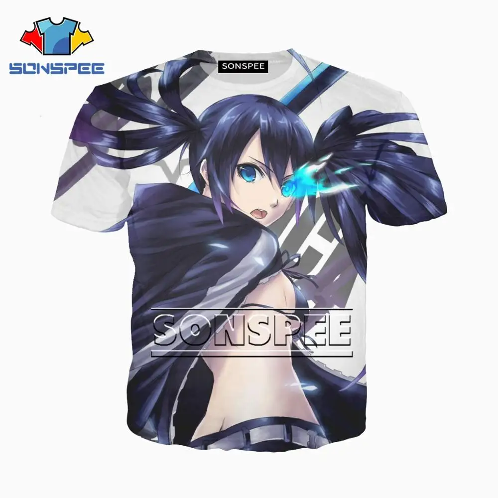 Мужская и женская футболка SONSPEE Black Rock Shooter с 3D принтом Лидер продаж модная уличная