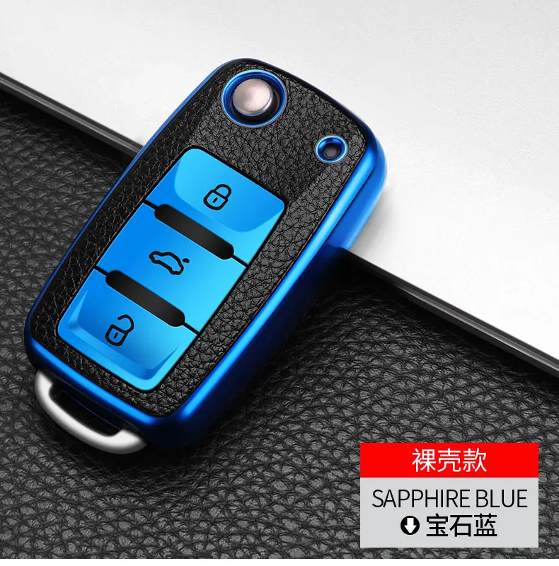 Custodia portachiavi auto PU TPU per VW Volkswagen Polo Passat Golf giuolino Arteon Fox GLI Gol Skoda SEAT Ibiza copertura portachiavi remota - H5f2a5eb94b30469da95780b77e510eeed