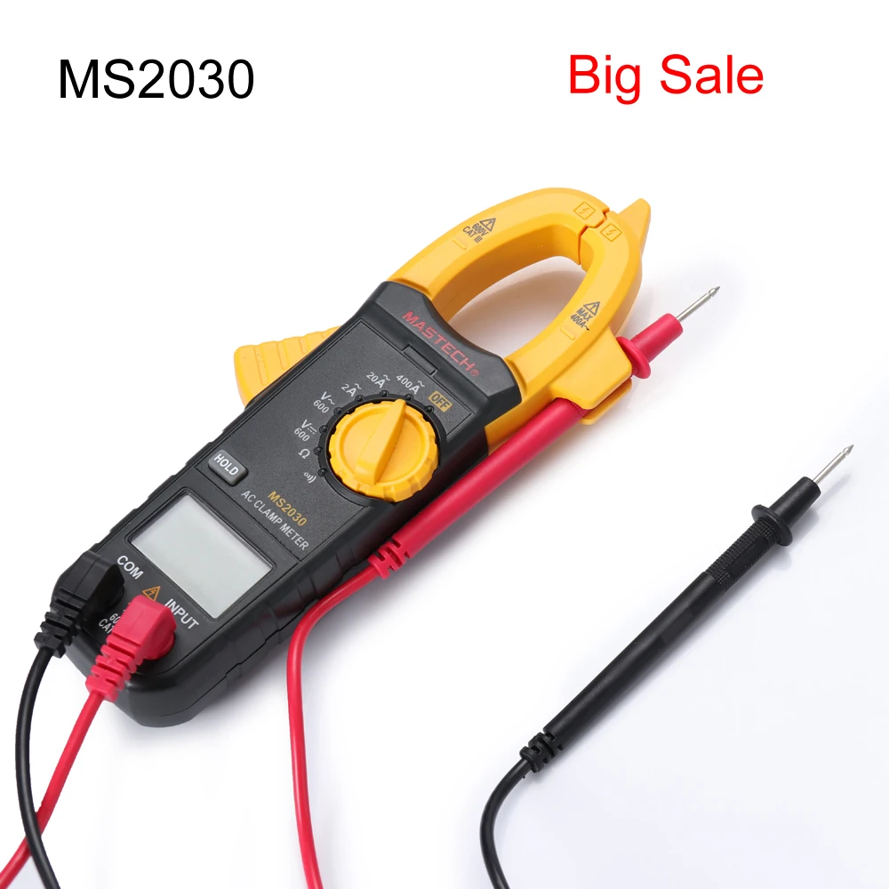 Mastech Digital Clamp Meter DC/AC 600V ACA 400A Data Hold Resistance Continuity Diode Low