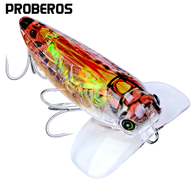 PROBEROS Hard Bee Fishing Lures 8.5g 5.5cm 3D Eyes Crank Bait 8 Treble