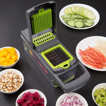 

Multi-function Onion Chopper Diced Potato Wire Shredder Chopping Artifact Home Potato Chips Sliced Kitchen Cutter Set Grater