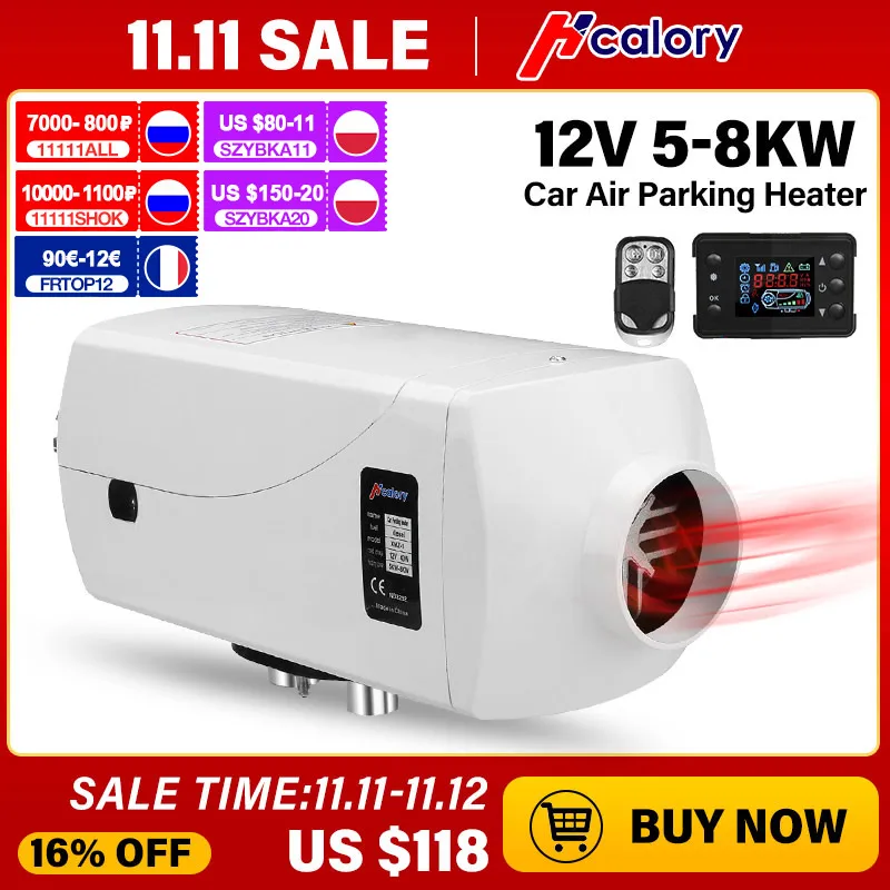 PROD 1005001275376633 2021 Hcalory Car Heater Heating 12V 8000W Air
Monitor 10L Diesels Heater With Remote Control LCD Monitor for car
Trailer Truck