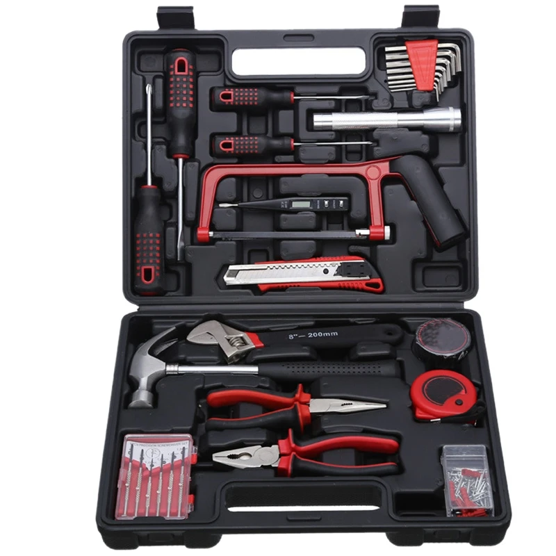 

Hand Tool Set Household Hand Tool Set with Plastic Toolbox Storage Box Socket Wrench Screwdriver
