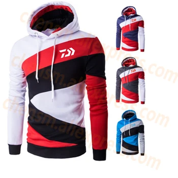 

Autumn Daiwa Hoodies Fishing Sweatshirt Fishing Shirts Cotton Men Patchwork Fishing Clothes Sport Fishing Clothing for Men