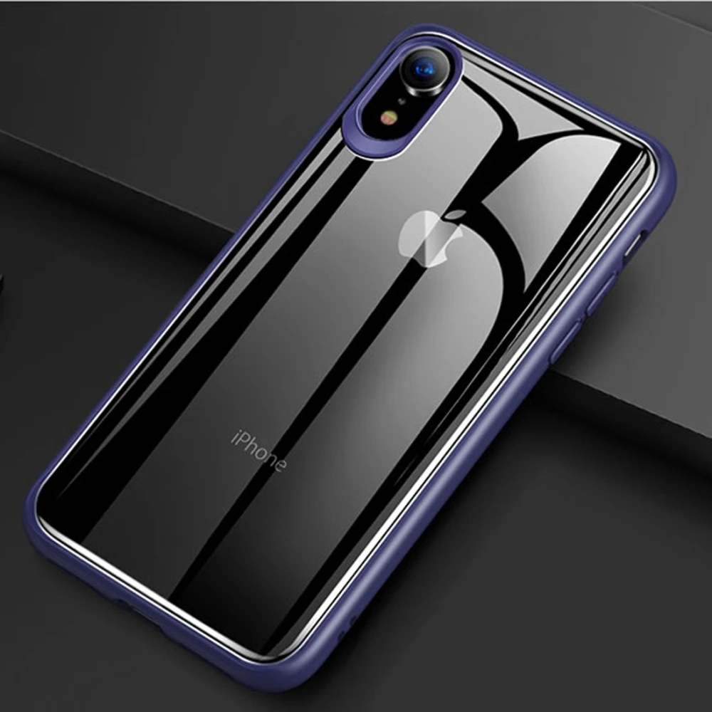 Синий TOTU для iPhone XR ТПУ защитный чехол телефонные чехлы защитные для iPhone XR - Цвет: Синий