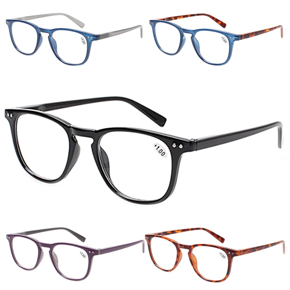 

High Quality Reading Glasses for Men Women HD Lenses Round Frames Spring Hinges Prescription Glasses Diopter+0.5+2.0+3.0+5.0+6.0