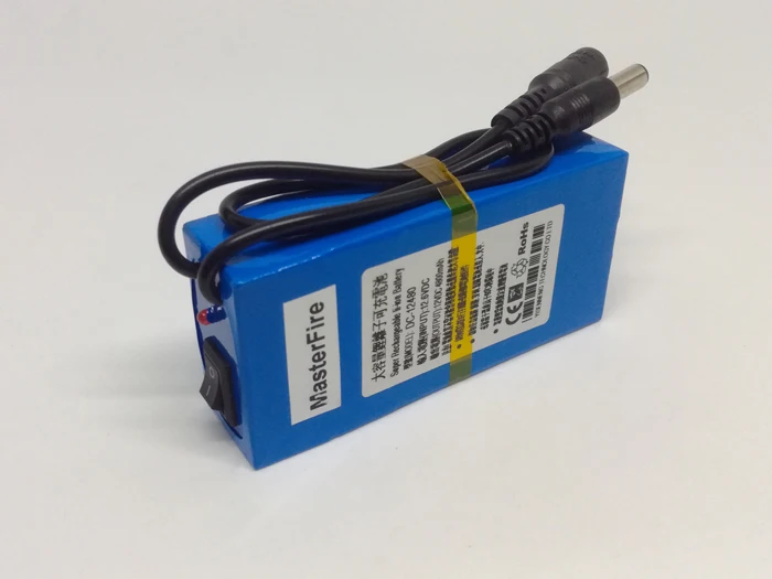 20 компл./лот MasterFire DC 12V 4800 мА · ч, литий-ионный, Батарея Перезаряжаемые батарейный блок с DC-12480 Мощность Зарядное устройство для видеонаблюдения Камера
