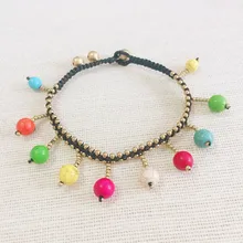 Напрямую от производителя продаем пятицветный Круглый браслет на ногу из бисера в этническом стиле ручной ретро-браслет на ногу простые пляжные аксессуары оптом