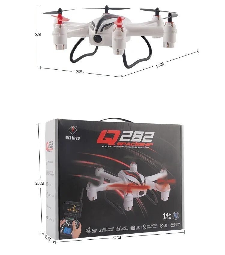 WLtoys Q282-G Q282-K Q282 4CH 6-Axis Gryo 5,8G FPV 3D беспилотник с HD 2MP Камера RTF 2,4 герц, Радиоуправляемый квадрокоптер