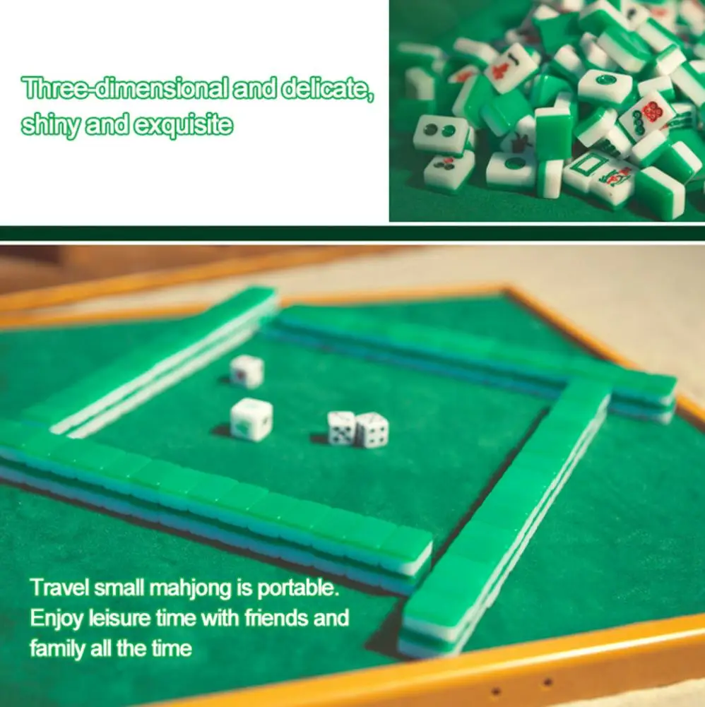 

Small Travel Mahjong Set Mini Mahjong Portable Mahjiang Tiles With Table Pieces Traditional Chinese Funny Family Board Game